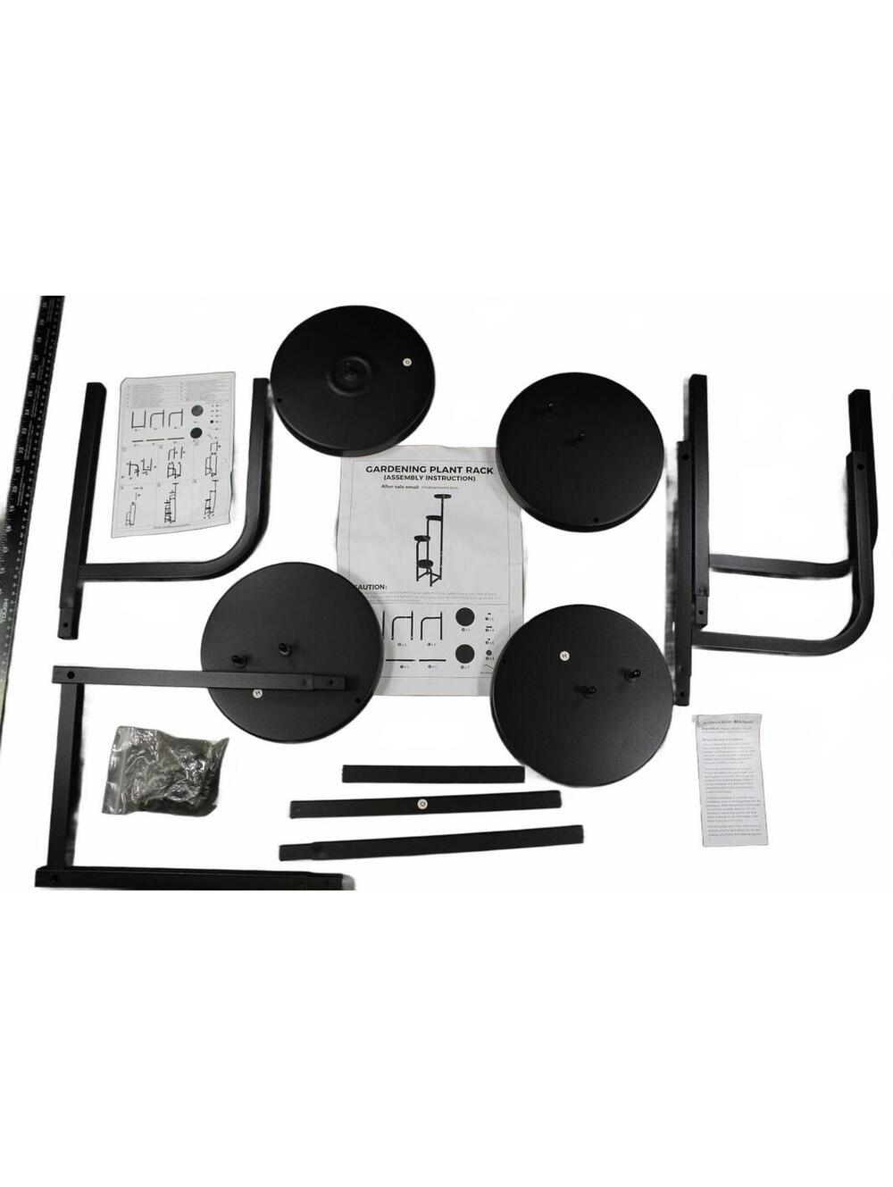 Bamworld Black Metal Tiered Plant Stand Rack- Indoor Outdoor